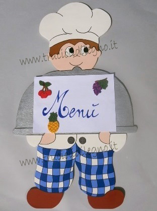 Cuoco legno porta menu