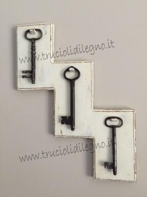 Portachiavi legno personalizzato chabby chic
