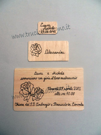 Partecipazione legno rosa