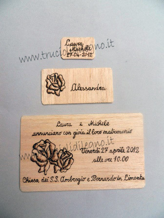 Partecipazione legno rosa