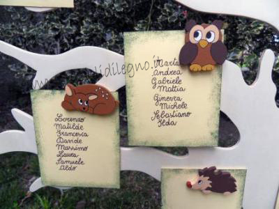 Tabeau mariage albero animaletti calamita