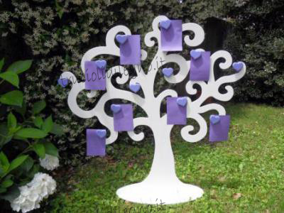 Tabeau mariage albero cuori lilla