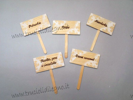 Tabeau mariage foglietti legno confettata